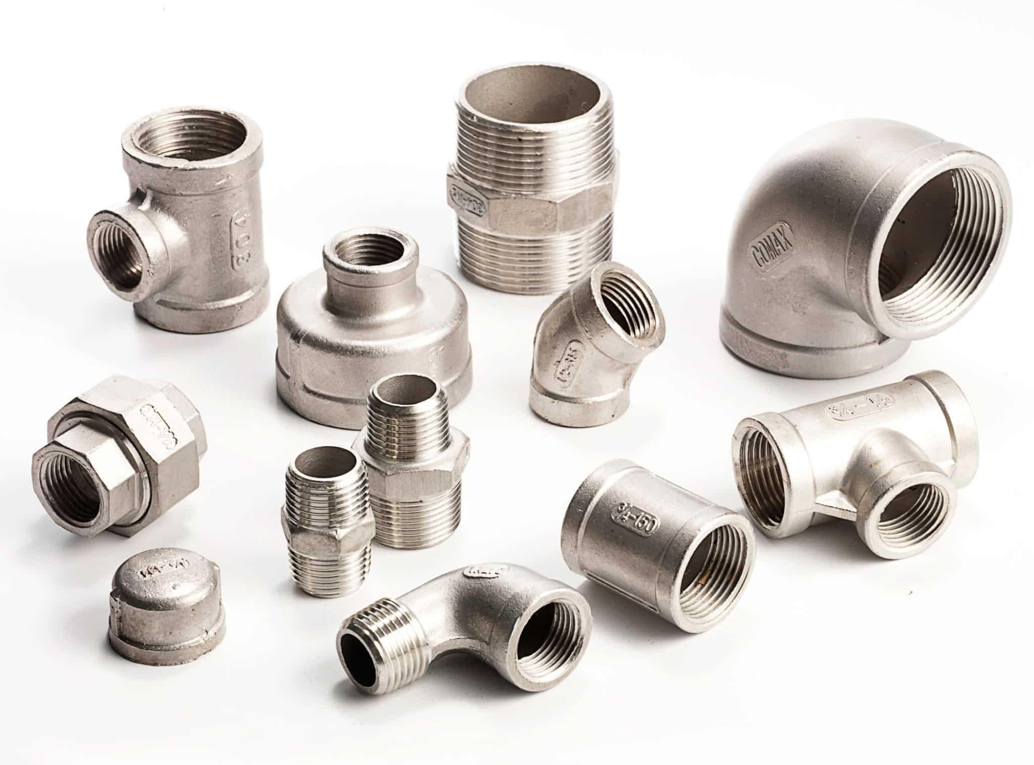 Детали трубы. Фитинги для стальной трубы / Steel Pipe Fittings. Stainless Steel Fittings. Муфты фитинги сгоны переходники металл. Тройники и отводы из нержавейки 20 2022г.